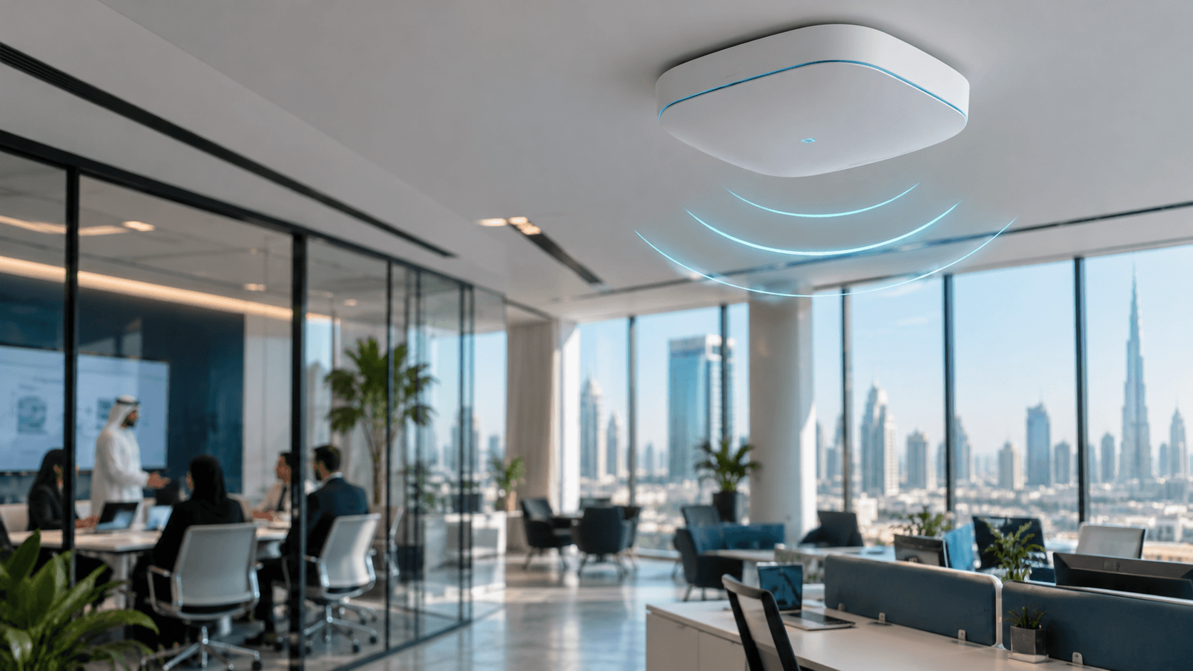 Enterprise wireless access point in a modern UAE office